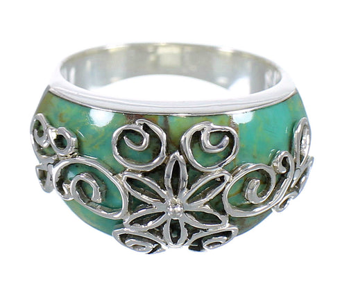 Turquoise Authentic Sterling Silver Ring Size 8-1/2 RX81229